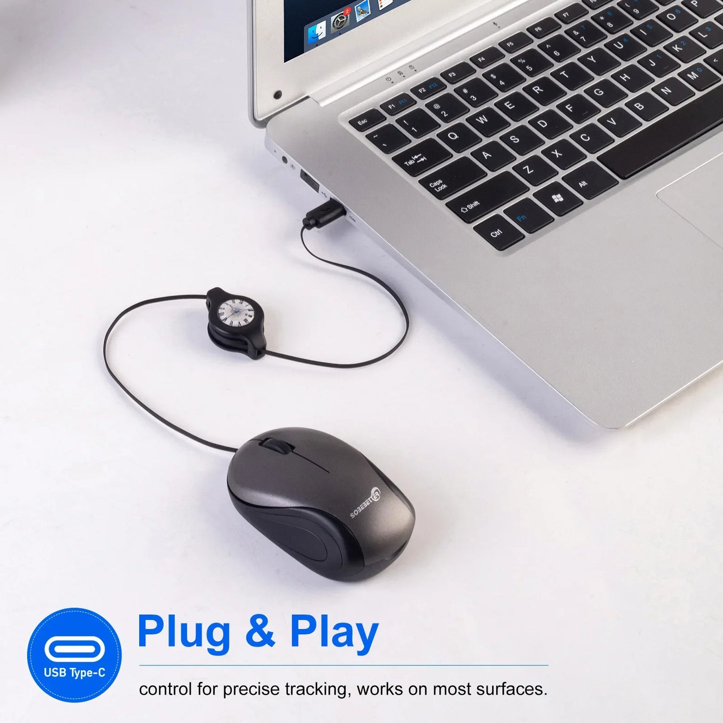 Norvo | Bærbar USB Type C Uttrekkbar Mus