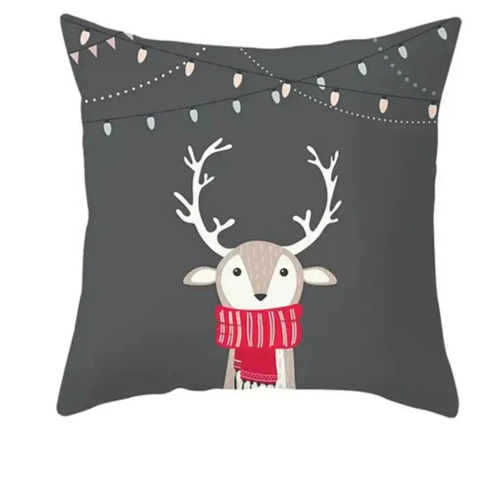 Juleputetrekk Sett – Elegant Juledekorasjon for Sofa og Stue, Festlige Putetrekk 45x45 cm, Høy- Kvalitets Bomull