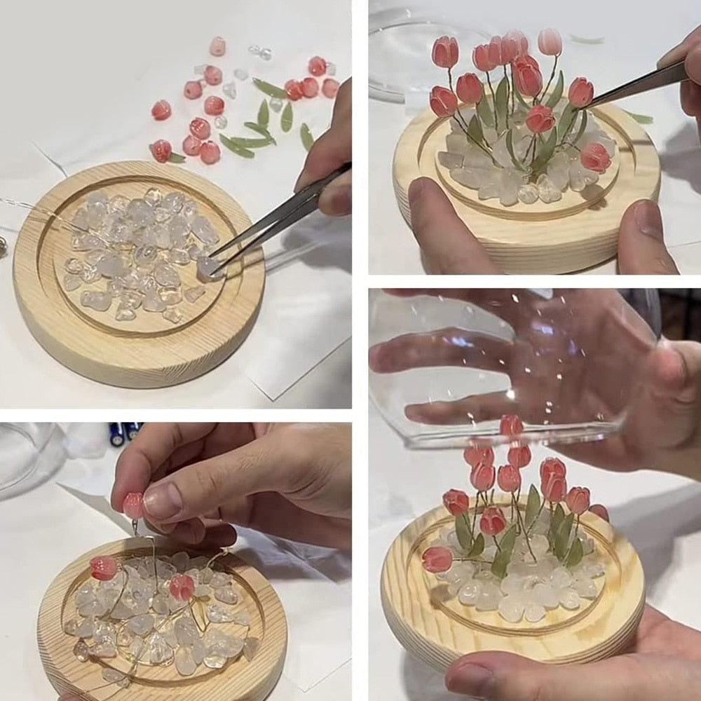 Norvo | Skinnende Tulipan Håndlaget Nattlampe