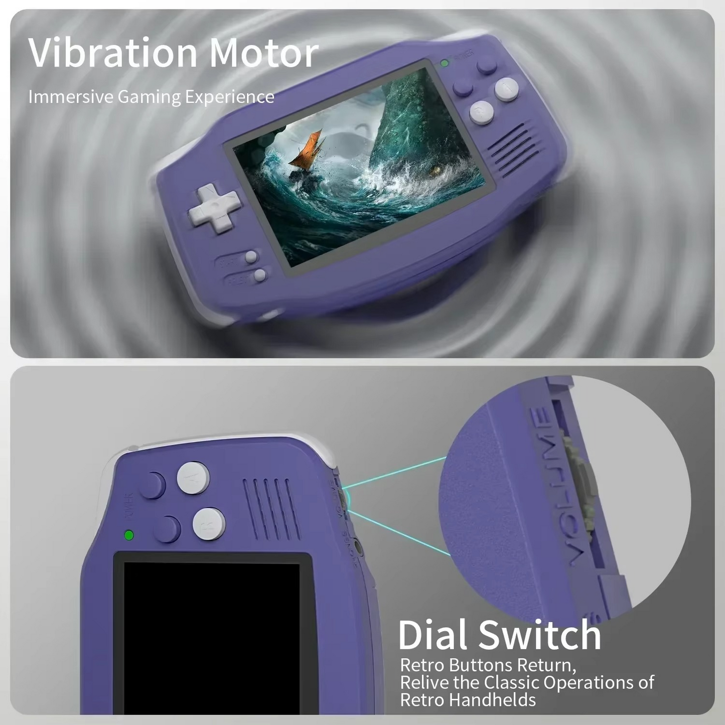 Norvo | Retro Håndholdt Spillkonsoll med 3,4 Tommers IPS-skjerm, Linux-system, Bluetooth og HD TV-utgang