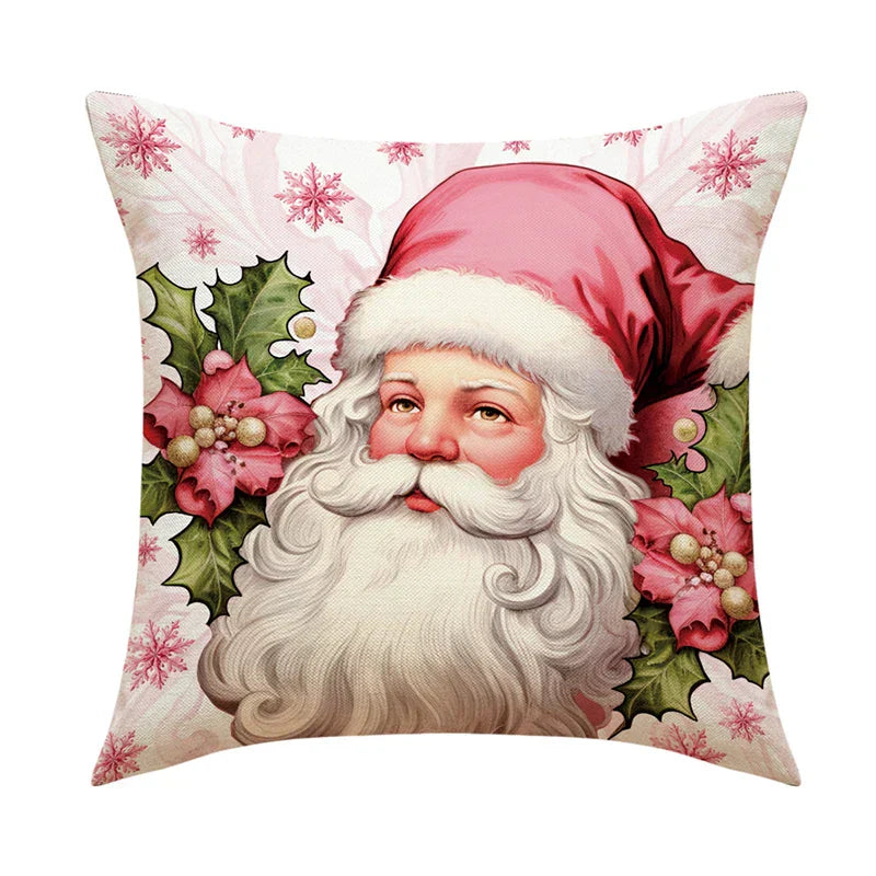 Juleputevarsler 45x45 cm – Vinter dekorative putetrekk til sofa og stue, høy kvalitet bomull, juledesign med snødekt landskap