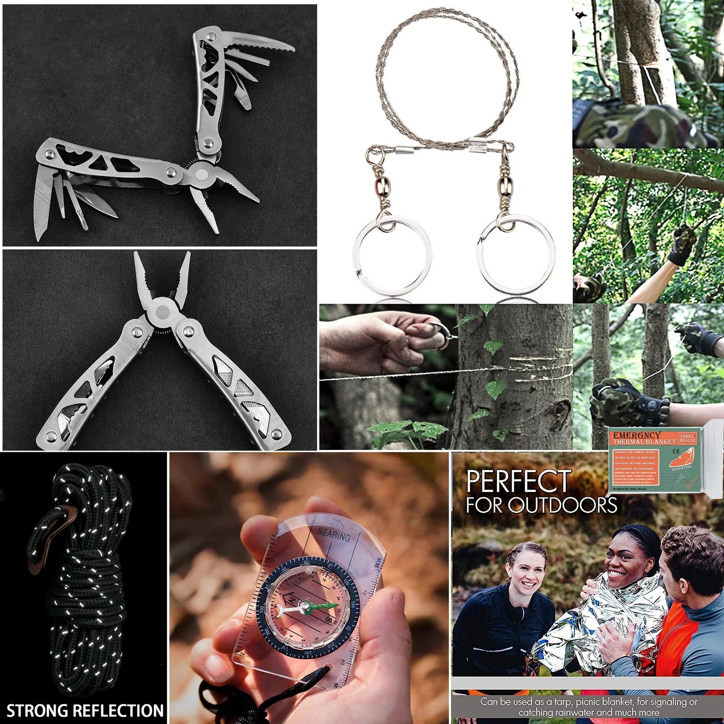 Norvo | Survivora24 Nødsituasjonssett | 24-dels Utendørs Overlevelseskit med Førstehjelpsutstyr | For Fotturer, Camping, Katastrofebeskyttelse & Eventyr