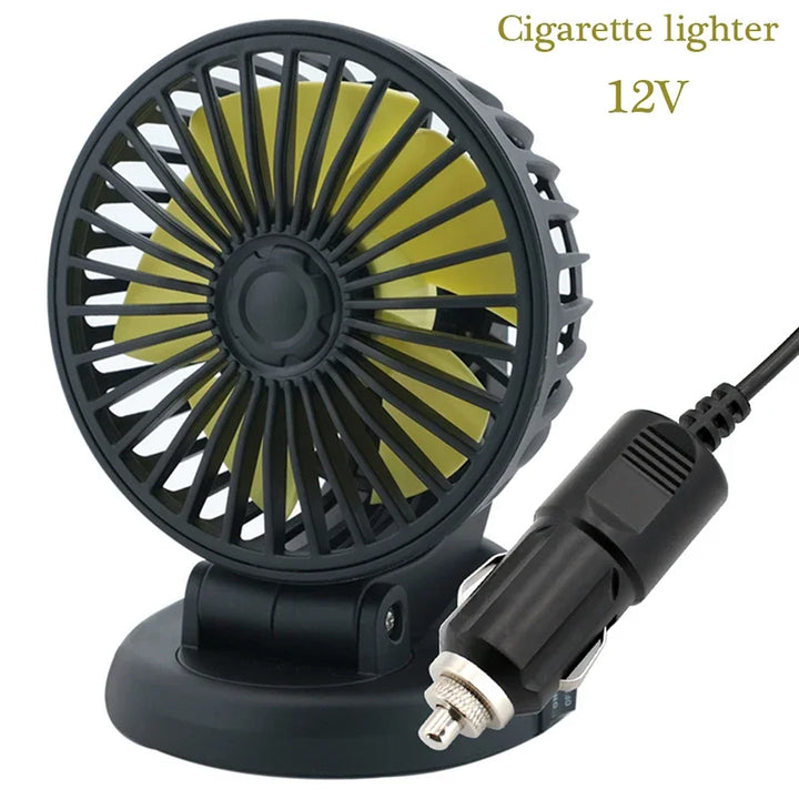 Norvo | Ventoro Bilvifte 12V/24V/5V | USB eller Sigarettenner | Roterbar & Kompakt | For Bil, Lastebil, SUV, Campingvogn & Kontor