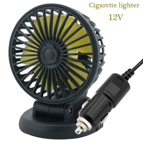 Norvo | Ventoro Bilvifte 12V/24V/5V | USB eller Sigarettenner | Roterbar & Kompakt | For Bil, Lastebil, SUV, Campingvogn & Kontor