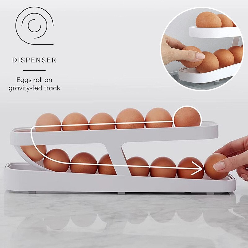 Norvo | Automatisk Egg Rullende Holder Organizer Stativ