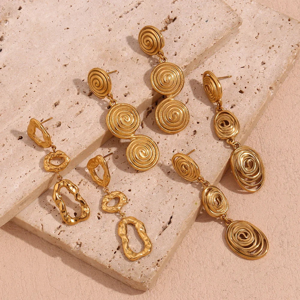 Norvo | Klassiske Mønstrede Tripple Hengende Øredobber