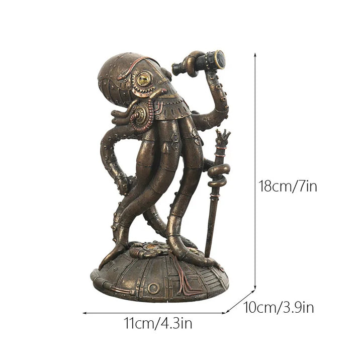 Norvo | Steampunk Blekkulf Mekanisk Reisende Figurer Hjemmedekorasjoner