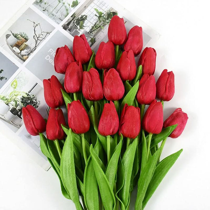 Norvo | Kunstig Tulipanbukett med Realistiske Livaktige Blomster