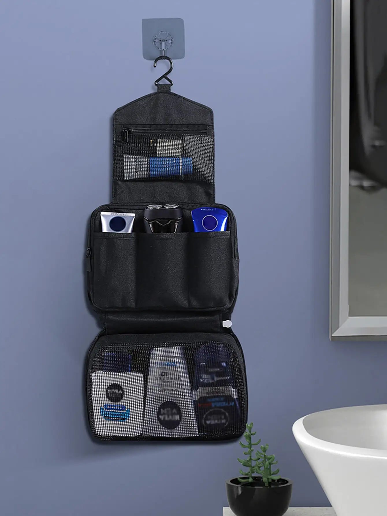 Norvo | Sammenleggbar Reise Toalettveske DryNexa TravelCube | Flerlagsdesign med Fukt-Tørr Separasjon | Plassbesparende & Vanntett