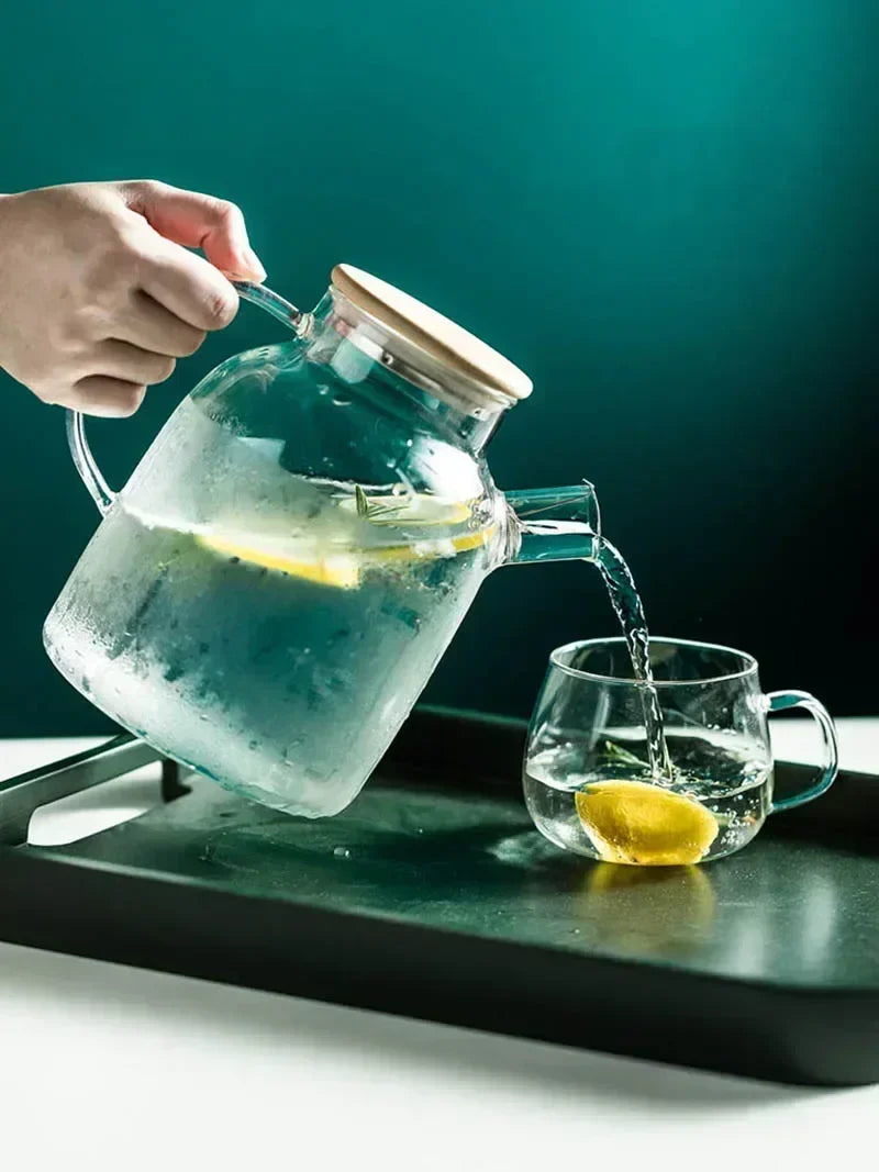 Norvo | 1.8L Gjennomsiktig Borosilikatglass Tekanne – Varmebestandig stor klar tekanne for Puer, Blomsterte, Kontor & Hjem