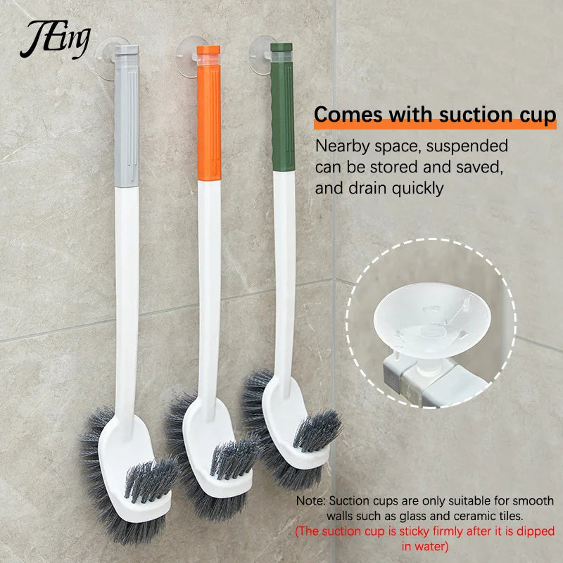 Norvo | CleanTwin WC-børste | Dobbeltsidig toalettbørste med langt håndtak | Dyp rengjøring og hygienisk | Plassbesparende hengende