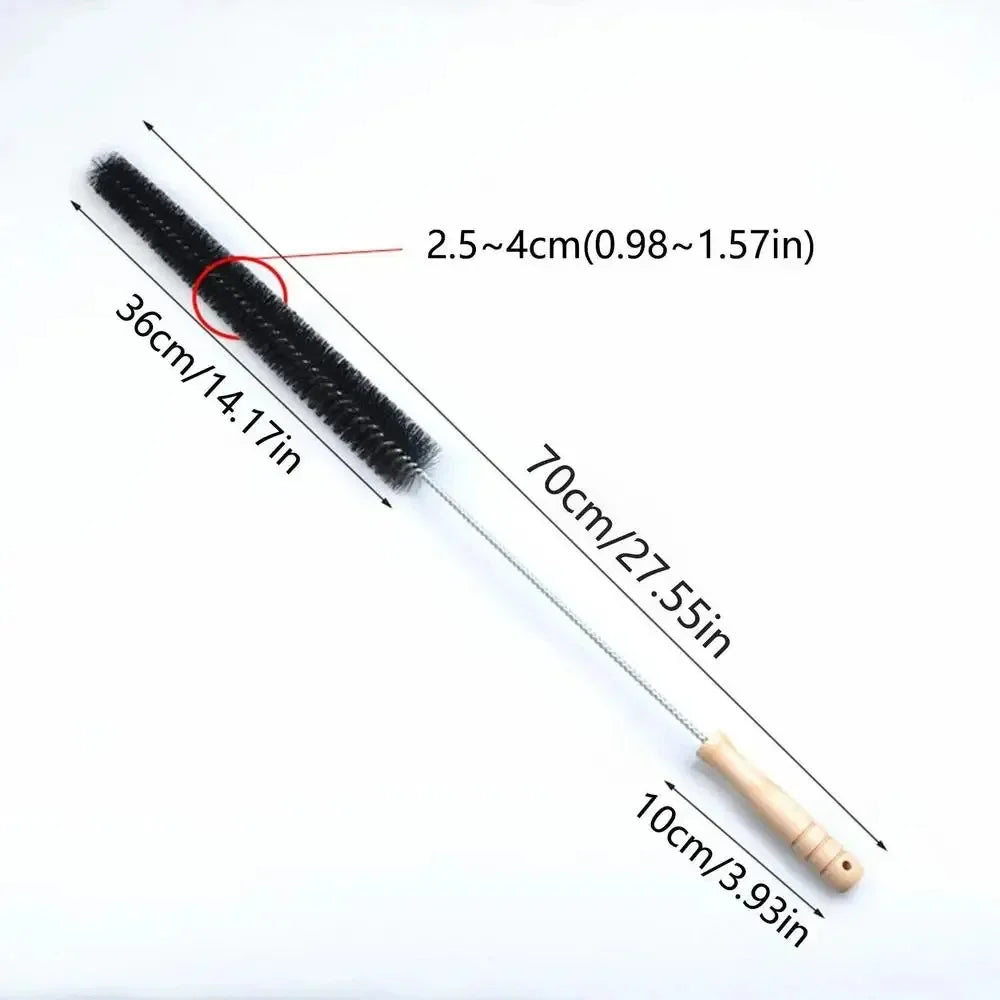 Norvo | Dustello Rengjøringsbørste med Trehåndtak | Fleksibel & Ekstra Lang | For Radiatorer, Rør & Møbelsprekker | 70–75 cm