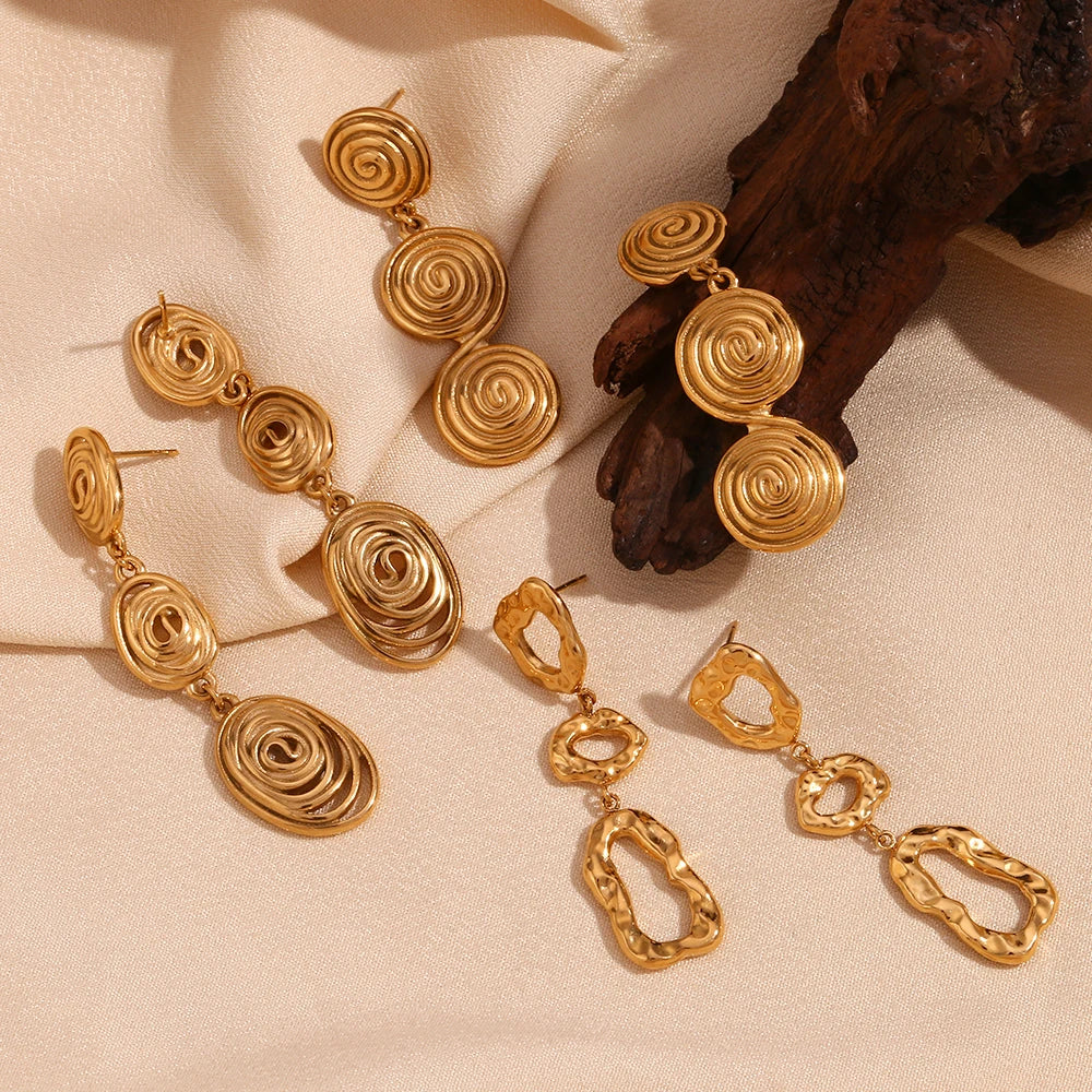 Norvo | Klassiske Mønstrede Tripple Hengende Øredobber