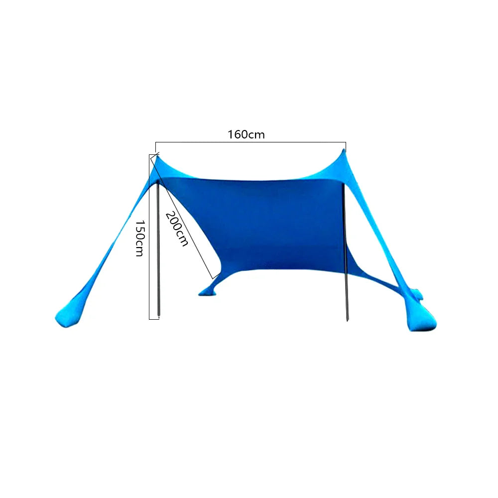 Norvo | Solaviva Strandtelt med UV-beskyttelse UPF50+ | Vindbestandig & Vanntett | For 3–4 personer | 200×200×170 cm