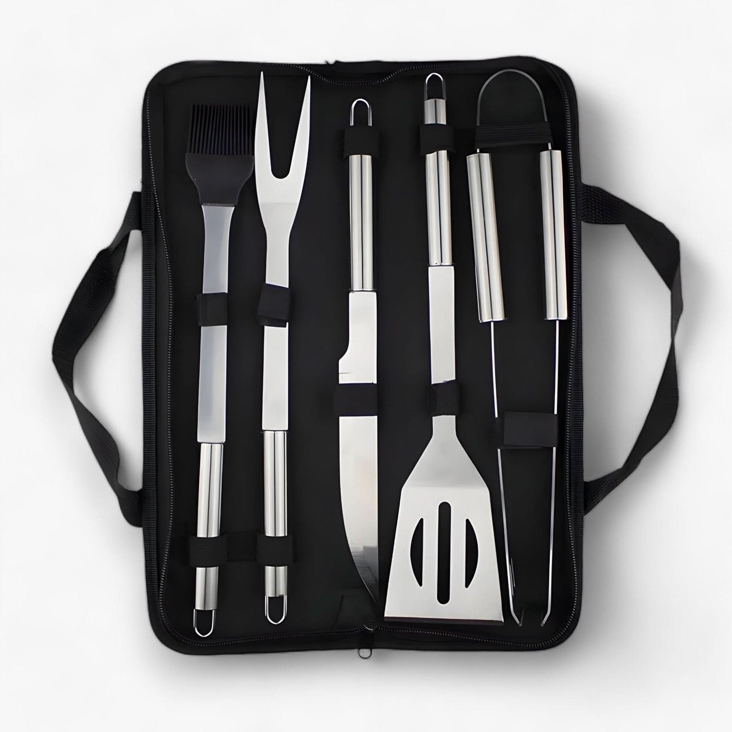 Norvo | Rustfritt Stål BBQ Grill Verktøy Sett med Bæreveske