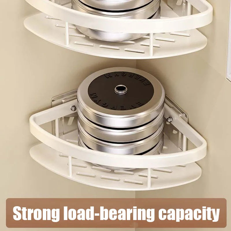 Norvo | AquaSpace Pro | Hjørnedusjhyller uten boring | Aluminium | Rustfritt og belastningsdyktig | Badehylle i svart, hvit, sølv eller svart-gull