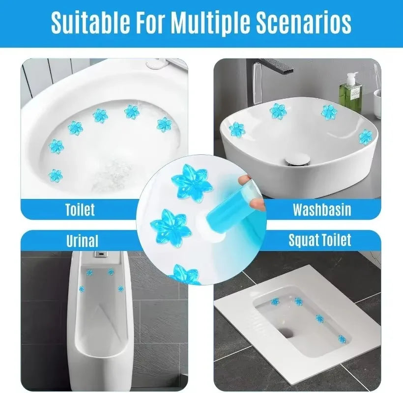 Norvo | BloomFresh WC-Gel Flowers | Duftgel for Toalett & Urinal | Rensende, Antibakteriell & Dekorativ | 12 Blomster per Stift