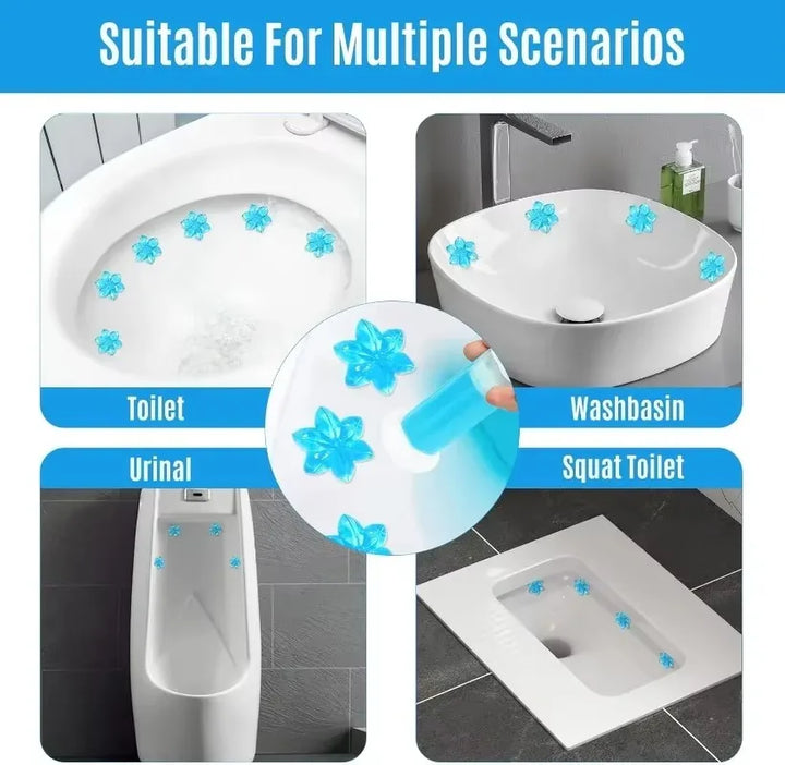 Norvo | BloomFresh WC-Gel Flowers | Duftgel for Toalett & Urinal | Rensende, Antibakteriell & Dekorativ | 12 Blomster per Stift