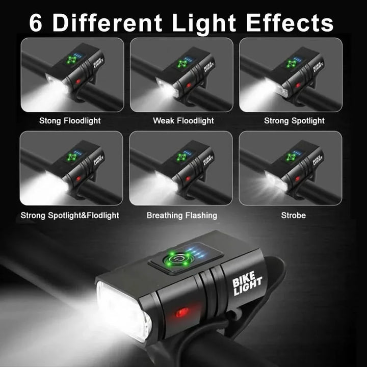Norvo | NightRay – LED sykkellykt med USB-lading og 1500 lumen for trygge natturer