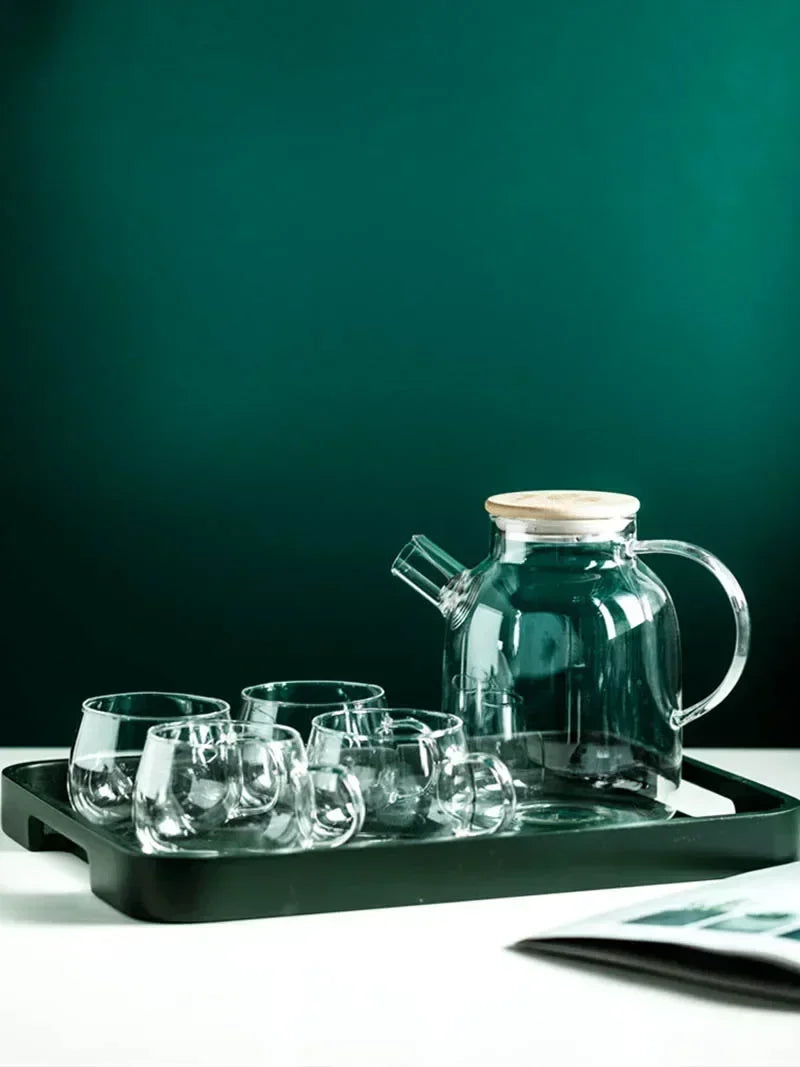 Norvo | 1.8L Gjennomsiktig Borosilikatglass Tekanne – Varmebestandig stor klar tekanne for Puer, Blomsterte, Kontor & Hjem