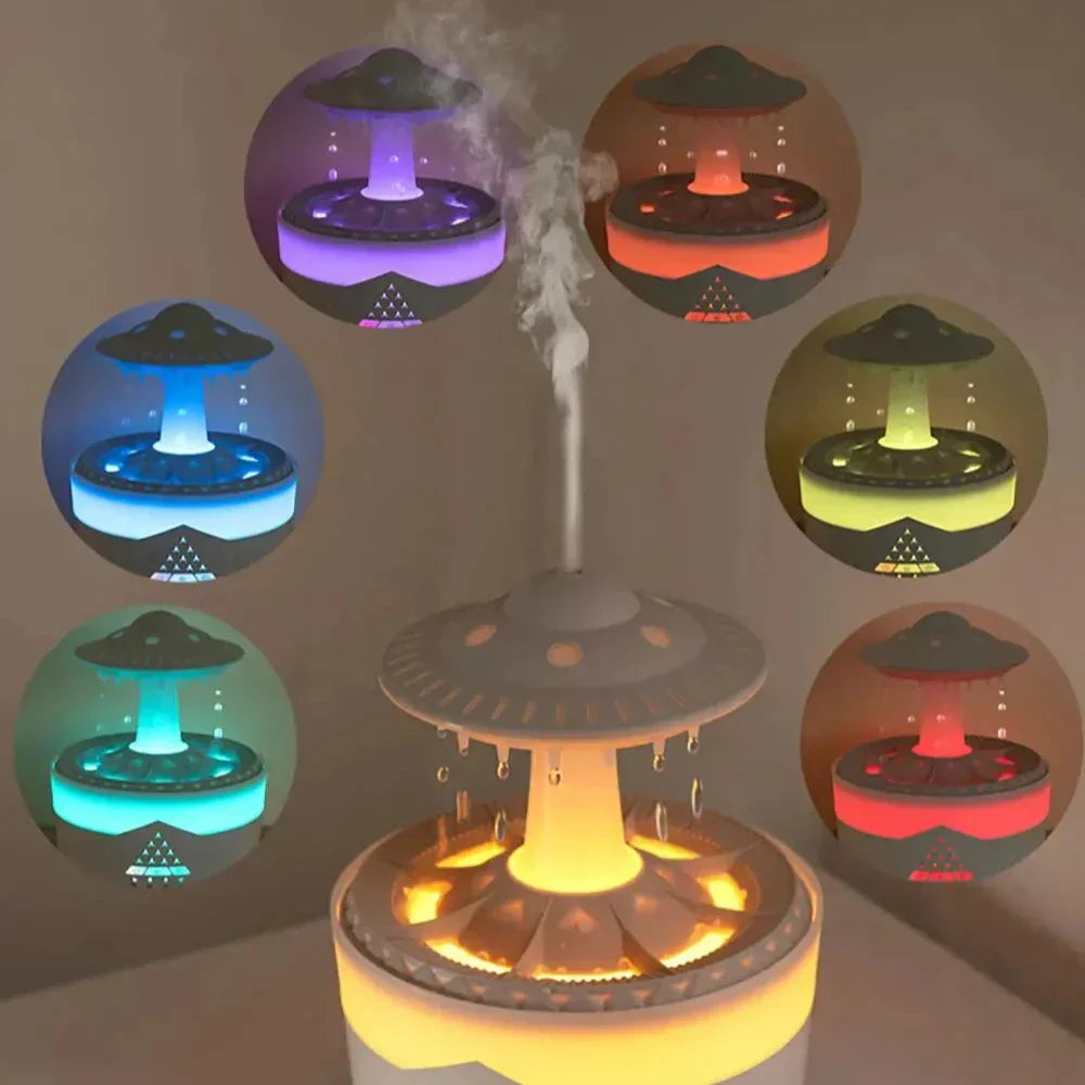 Norvo | UFO Luftfukter | Ultralyd Aromaterapi Diffuser med Fjernkontroll - Grosven