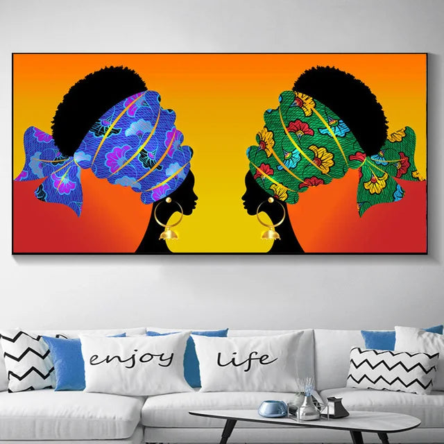 Norvo | Pluss Størrelser Abstrakt Afrikansk Kvinne Lerret Maling