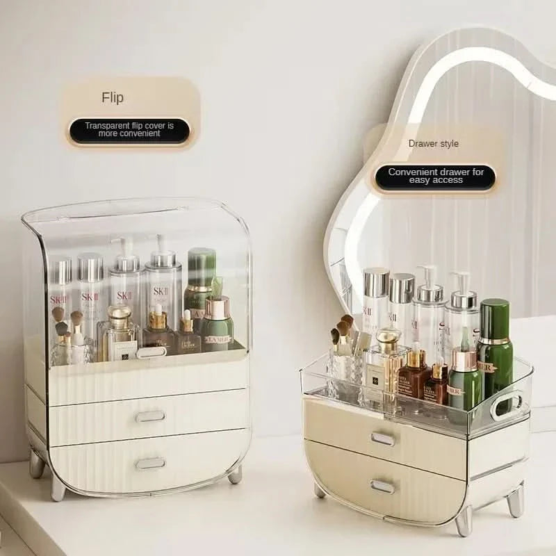 Norvo | Oppladbar kosmetikkorganisator – Transparent støvfri sminke