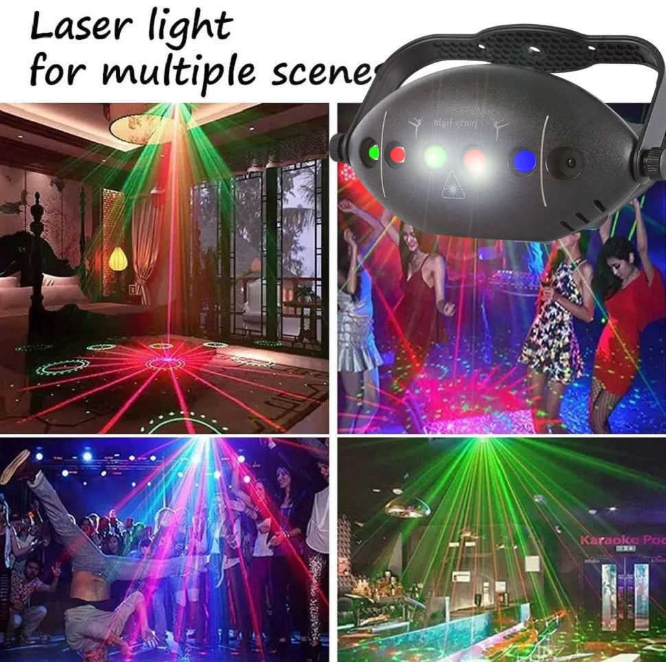 Norvo | RGB Disco Lys Scene DJ Fest Laser Projektor - Strobelys Klubb Hjem Ferie Dekorasjon Lampe for Feststemning