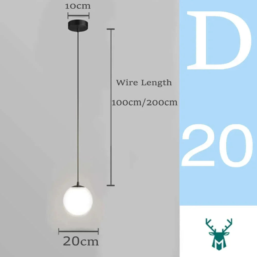 Norvo | Mid-Century Moderne Glass Ball Pendel Lys