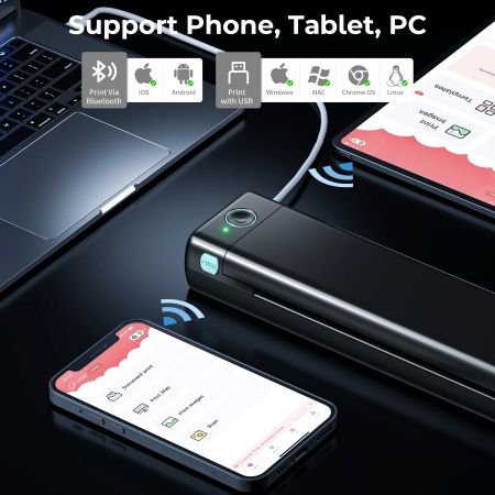 Norvo | Ultimate Wireless A4 Termisk Skriver - Kompatibel med Android, iOS & Laptoper