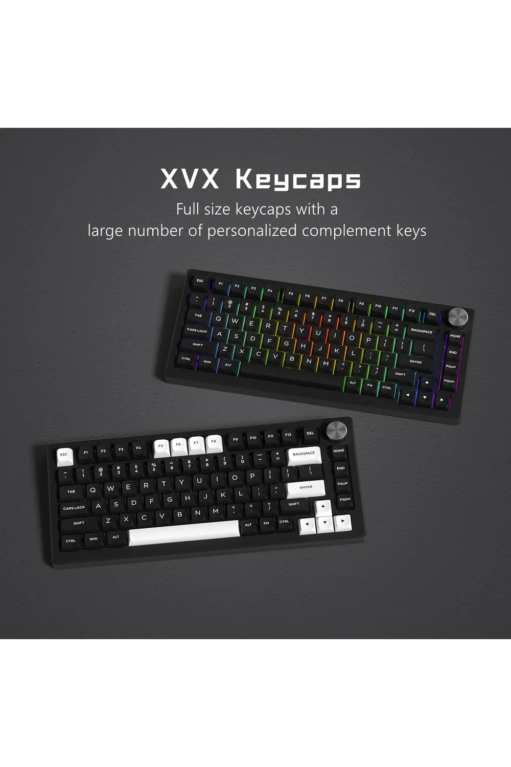 Svart Hvit ISA Keycaps – Norvo.no