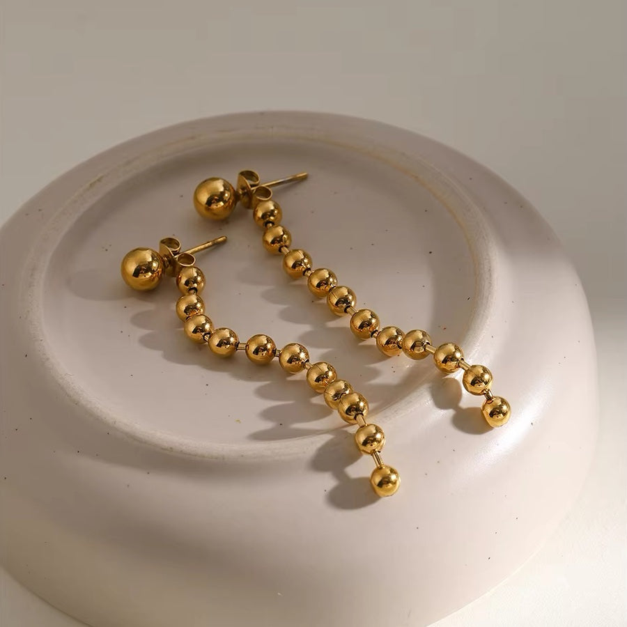 Norvo | Delicate Gyldne Perle Franje Øredobber