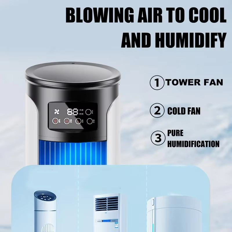 Norvo | Bærbare Luftkondisjoneringer Vifte Fordampningskjøler USB Støyfri Timer Romkjøling Liten 10 oz Vannbeholder Personlig Kjøler Justerbar