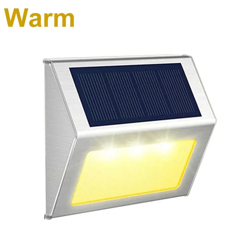 Norvo | Lunettra Soltrinnlys Rustfritt Stål | 3 LED-lys | IP45 Vanntett | Miljøvennlig & Korrosjonsbestandig | For Hage, Gjerde & Vegg