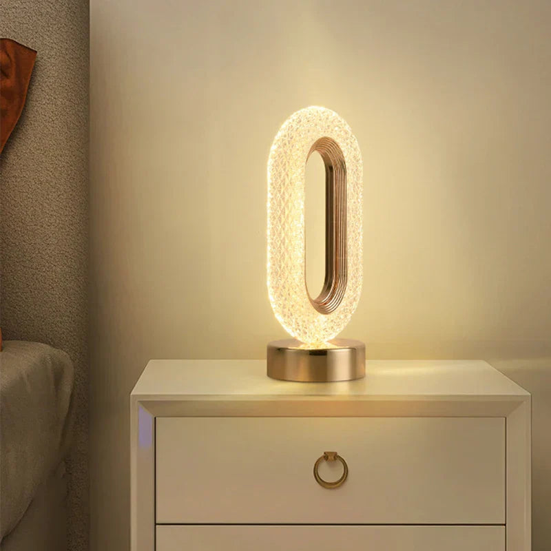 Norvo | Crystal LED bordlampe: Dimbar, USB-lading, Berøring & Fjernkontroll
