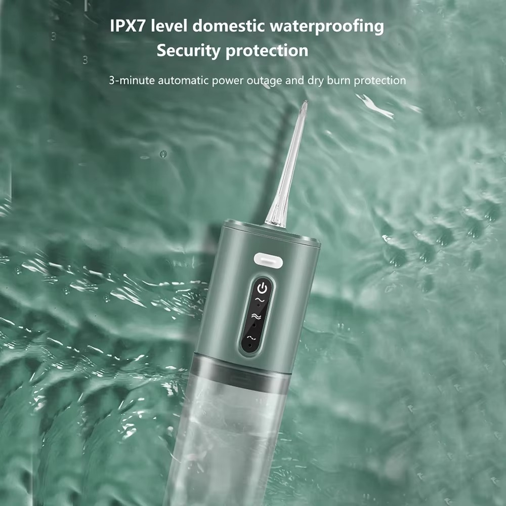 Norvo | Bærbar vannflosser USB oppladbar oral irrigator 9,5 oz elektrisk tannrensker med 3 moduser vanntett