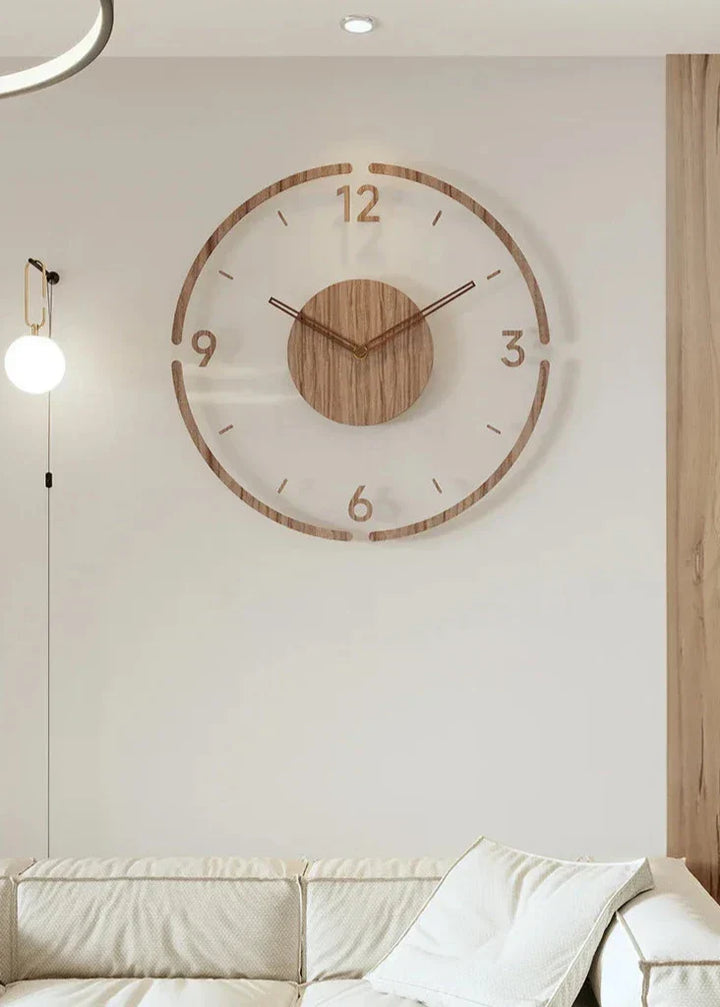 Norvo | Moderne veggklokke i tre – Minimalistisk og elegant design for stuen
