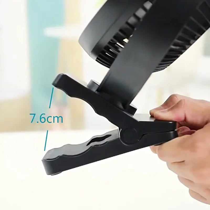 Frendorf | Bærbar USB-oppladbar vifte med 10000mAh batteri og klips – Zephyr