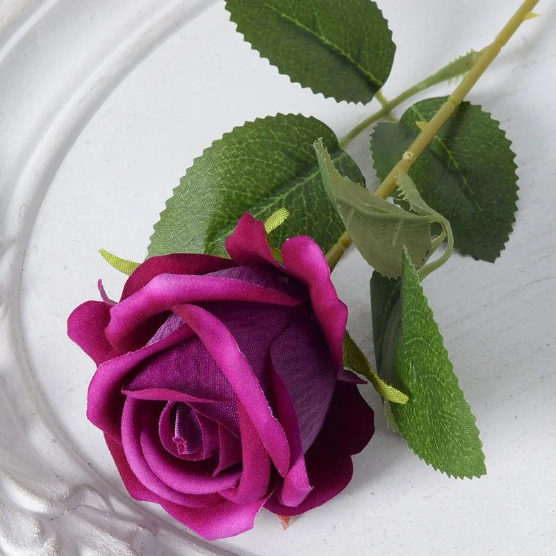 Norvo | 20 stykker Realistisk Fløyels Silke Rose Bukett