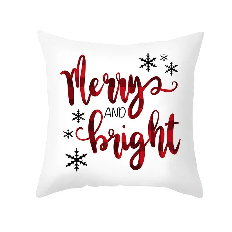 Juleputetrekk Sett – Elegant Juledekorasjon for Sofa og Stue, Festlige Putetrekk 45x45 cm, Høy- Kvalitets Bomull