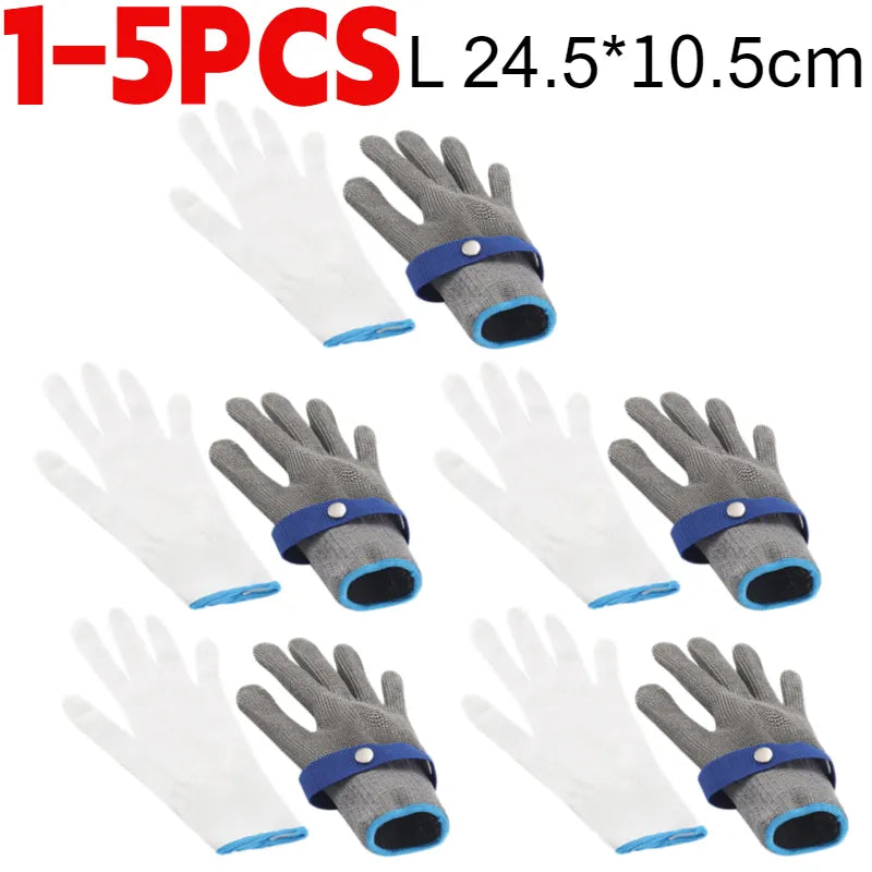 Norvo | Rustfritt stål skjærebeskyttende hansker - Antiskjær, metalltrådvev håndbeskyttelse for slakting, hagearbeid og arbeidsikkerhet