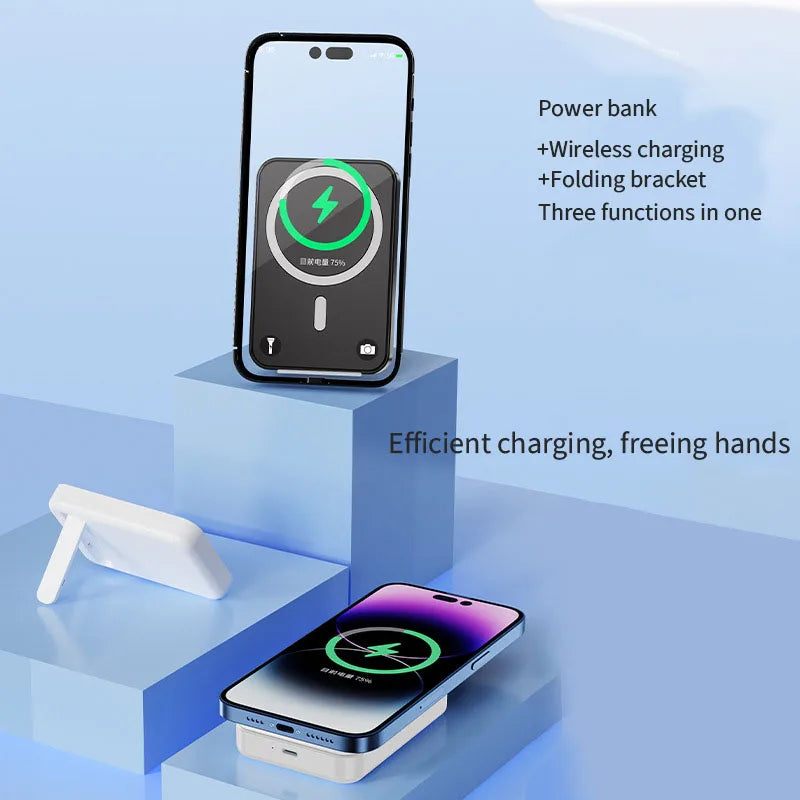 Norvo | Magnetisk Trådløs Power Bank med Stativ