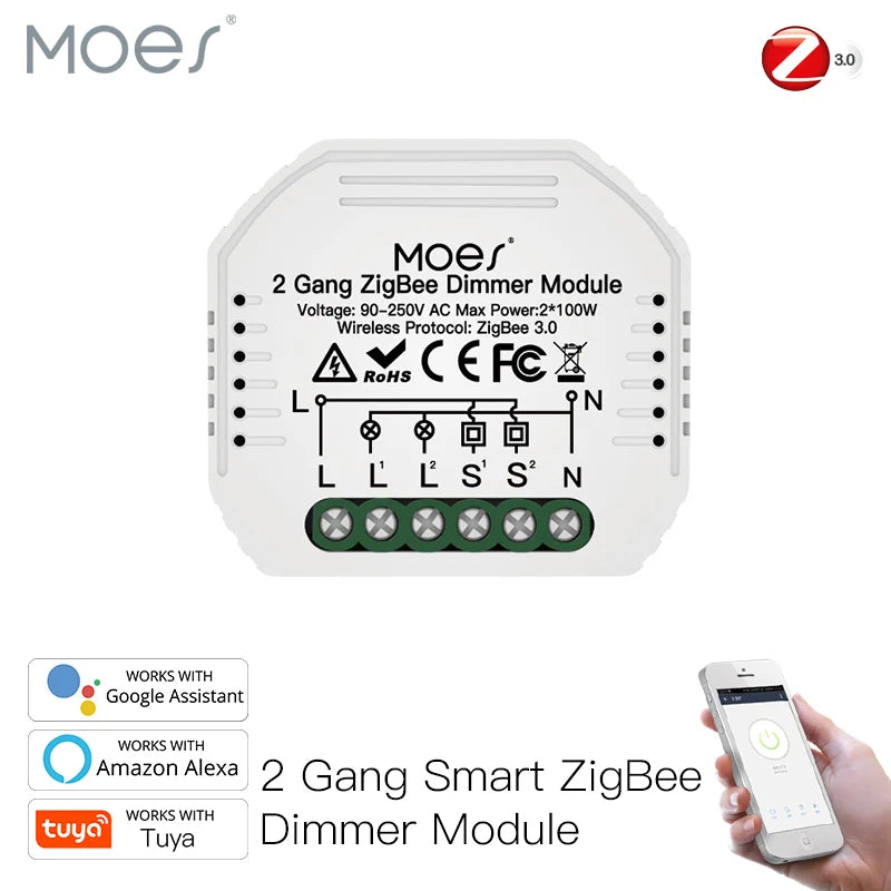 Tuya ZigBee Smart Light Relay Switch Module - WiFi Kontroll via SmartLife Google Alexa Apper
