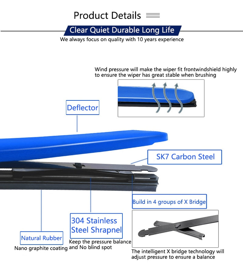 Norvo | Bil Regnbue Fargerik Vindusviskerblad
