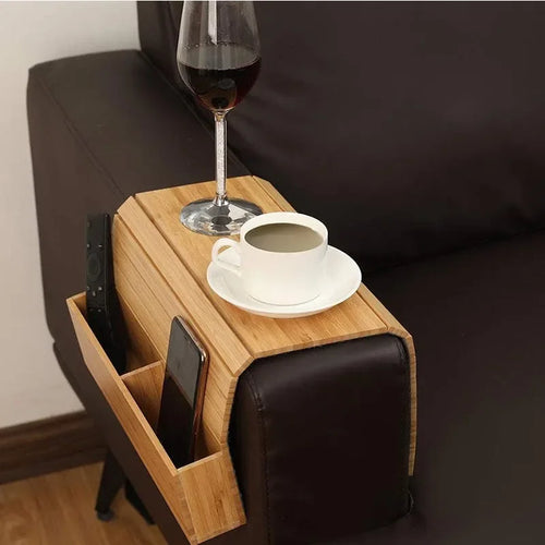 Minimalist Bamboo Sofa Armrest Organizer | Norvo