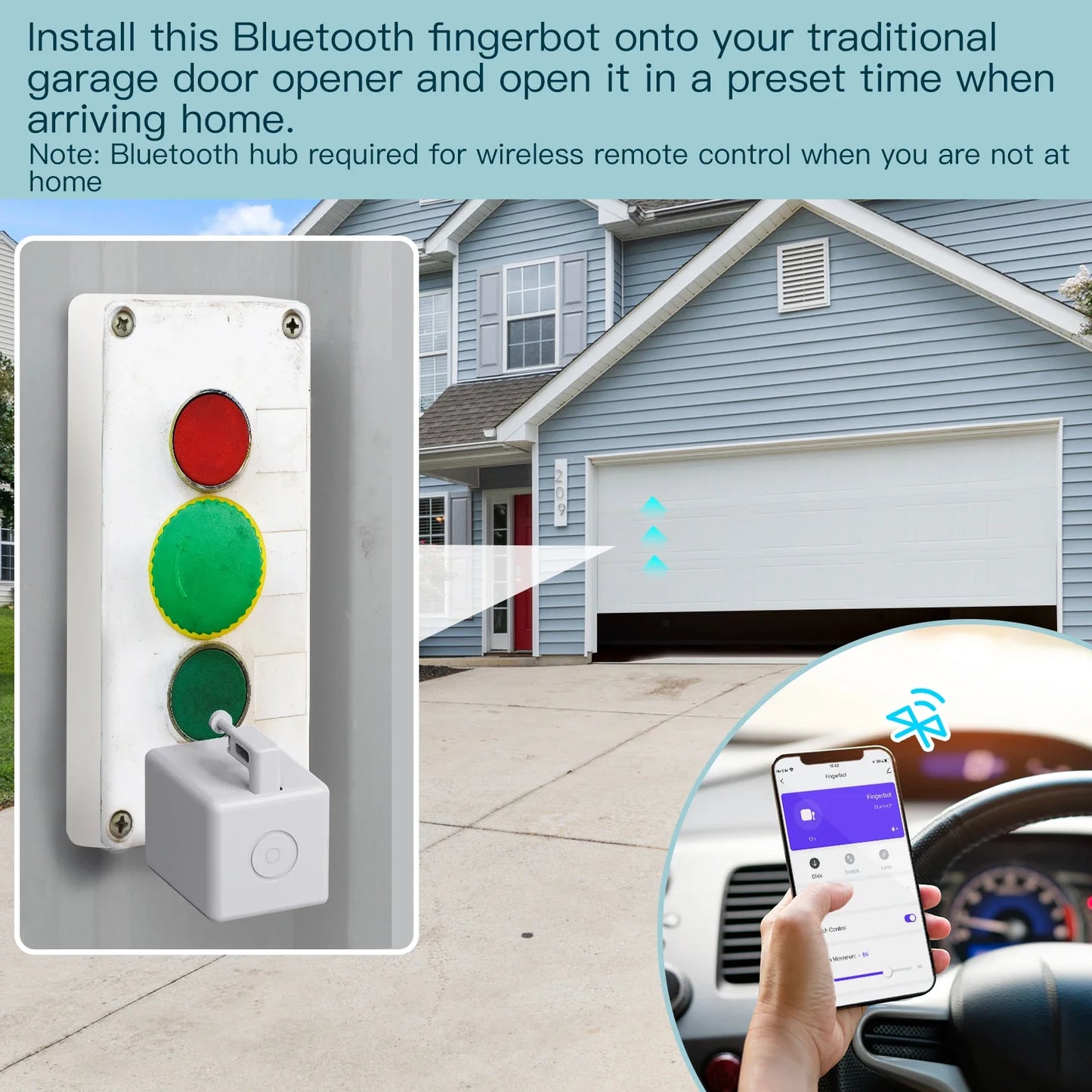 Tuya Fingerbot Knapptaster - Wifi Programmerbar Kontroll via SmartLife Google Alexa Apps