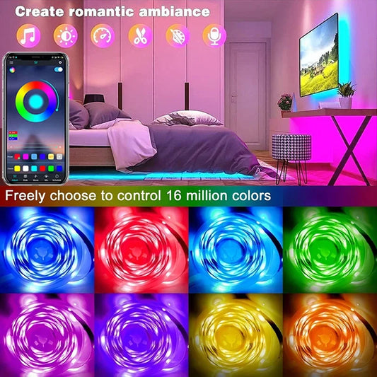 Norvo | USB RGB LED Strip Lyskilder med Appkontroll for Rom & TV Bakgrunnsbelysning Dekor