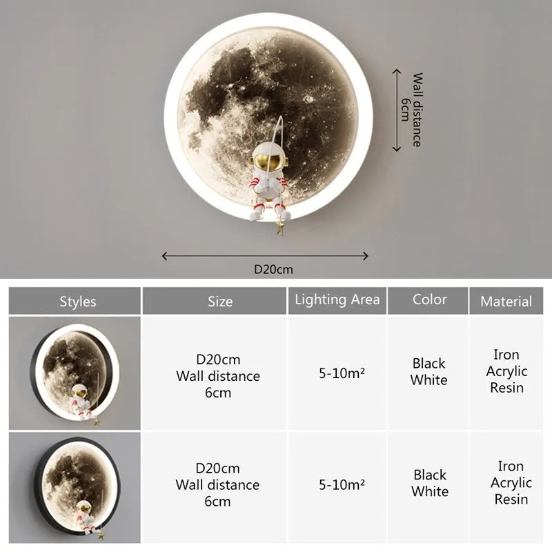 Norvo | Astronaut på månen Vegglampe