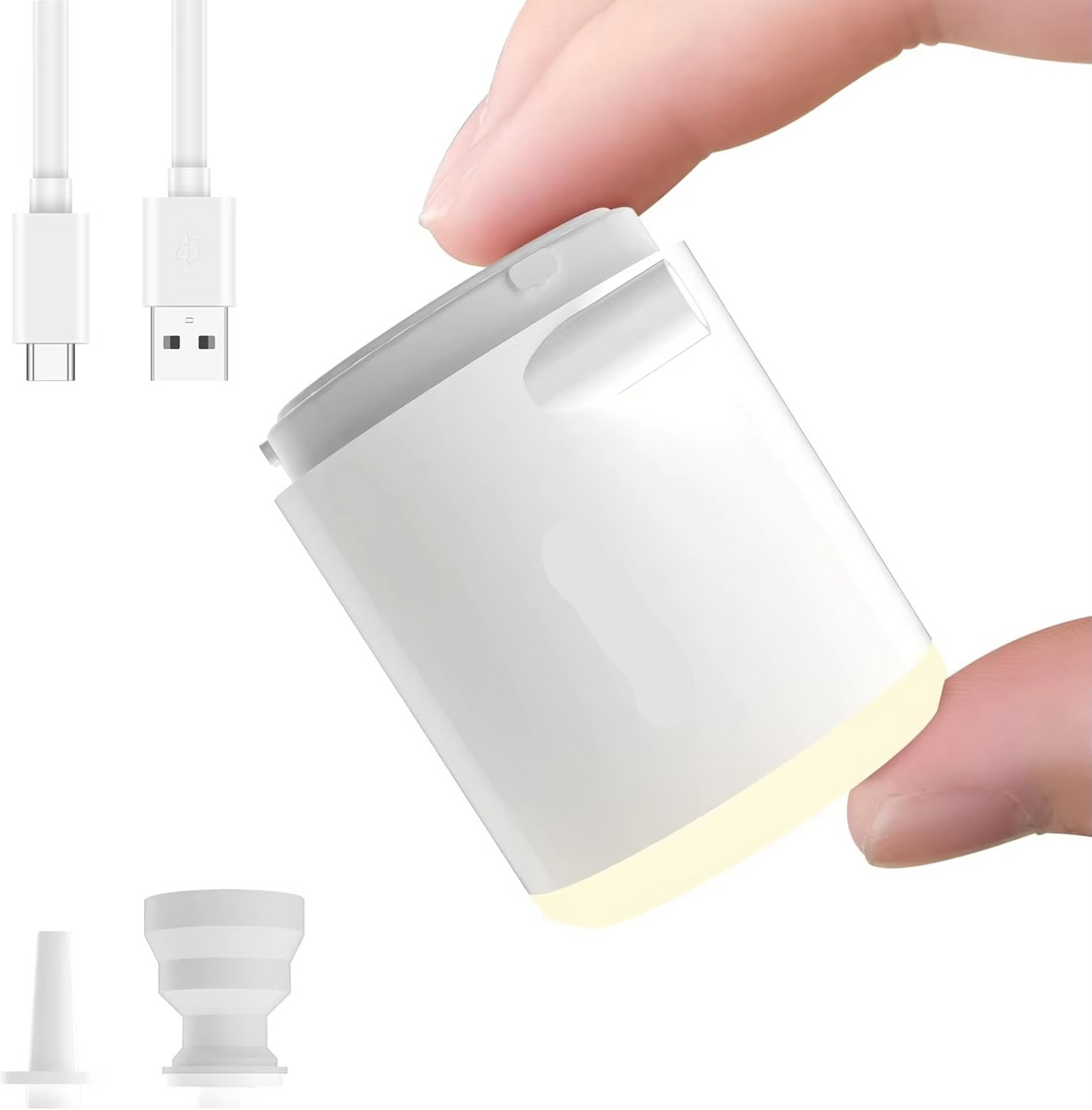 Norvo | Bærbar Mini Luftpumpe med Oppladbart SOS Lys for Camping og Utendørsbruk