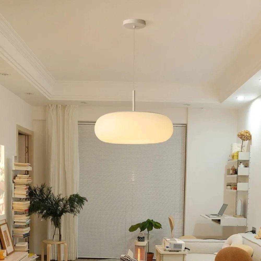Norvo | Moderne Krem Pendellampe i Enkelt Kronestil med Varm LED Belysning